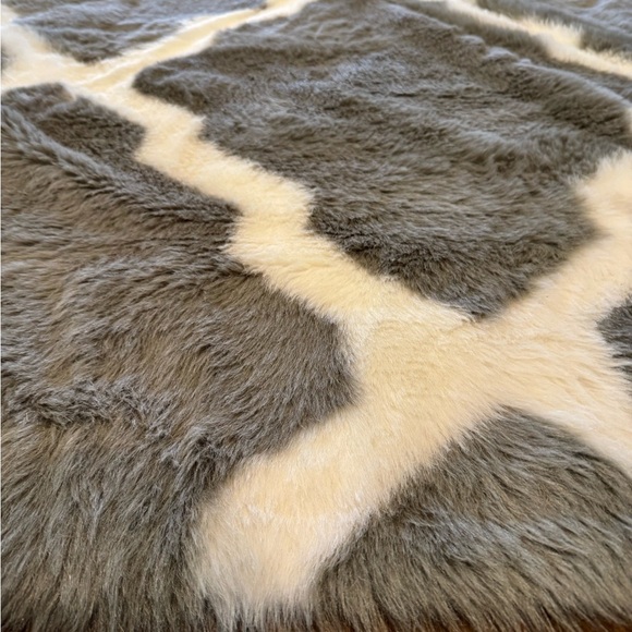 Grey & White Fuzzy Rug - Picture 2 of 3